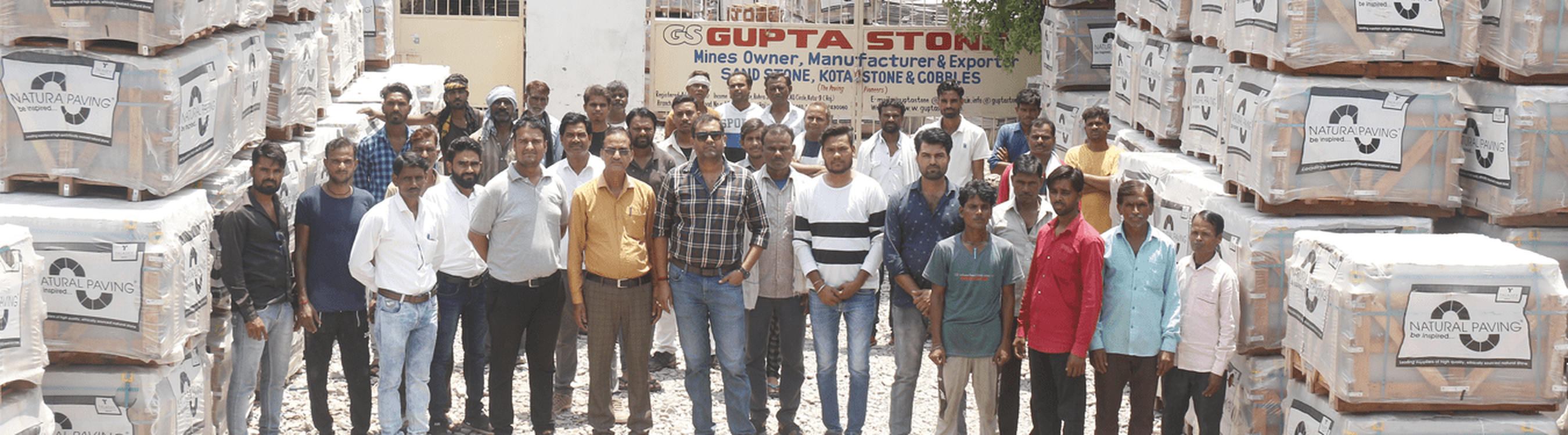 Gupta Stone team and packed natural stone